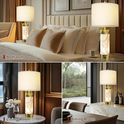 Natural Alabaster Table Lamps Set of 2, Table Lamp - Image 6
