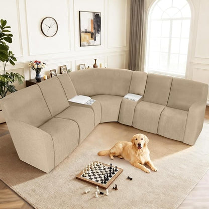ALIECOM 100% Waterproof Recliner Sectional Couch Covers L Shape Stretch Corner - Image 2