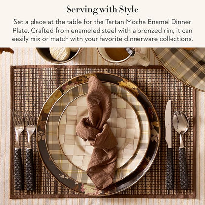 MACKENZIE-CHILDS Tartan Mocha Dinner Plate