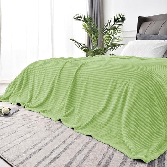 BEDELITE 3D Ribbed Jacquard Green Blankets Queen Size by BEDELITE