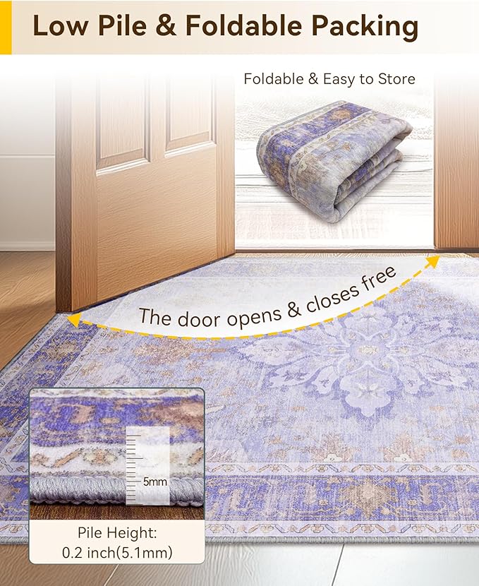 RELEANY Washable Area Rug, Runner 2'x6', Water Repellent, Pet Friendly - Image 7