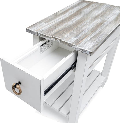 Sea Winds Trading Picket Fence Chairside Table Kiln-Dried Solid Wood Distressed - Image 10