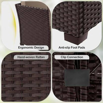 LOUVIXA 7 Pieces Patio Furniture Set, Outdoor Patio Furniture, Wicker - Image 7