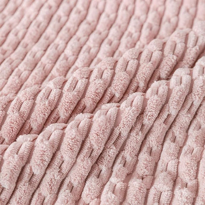 Set of 4 Light Pink Decorative Throw Pillow Covers 12x20 Inch Corduroy Pillow - Image 4