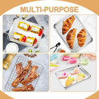 E-far Baking Sheet with Rack Set, 9.5” x 7.3” Stainless Steel Cookie Sheet Baking Pan for Toaster Oven, Mini Metal Tray with Cooling Wire Rack for Cooking Roasting, Non-toxic & Dishwasher Safe