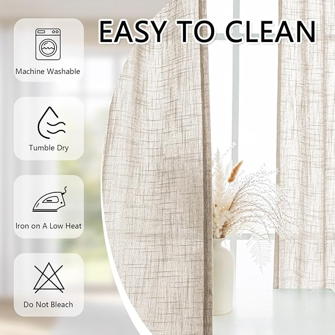 MYSKY HOME Oatmeal French Door Curtains - Image 6