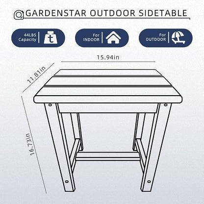GARDENSTAR Adirondack Square Side Table, one-Tier Outdoor end Table, Patio Side - Image 3