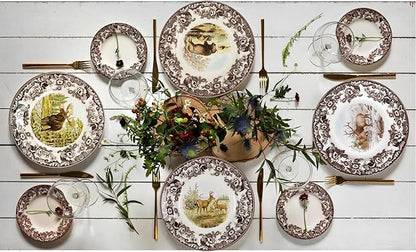 Spode Woodland Majestic Moose Dinner Plate – 10.5 Inch Wildlife Design in Fine Earthenware, Rustic Hunting Collection – Microwave, Dishwasher & Warm Oven Safe, Made in England