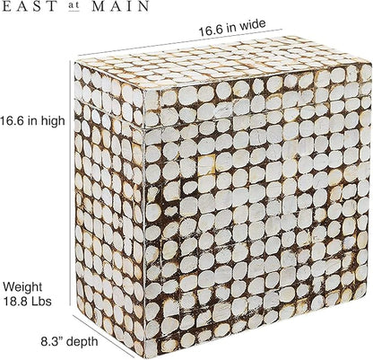 East at Main Rectangle Storage Side Table – Coconut Shell Mosaic Inlay - Image 3