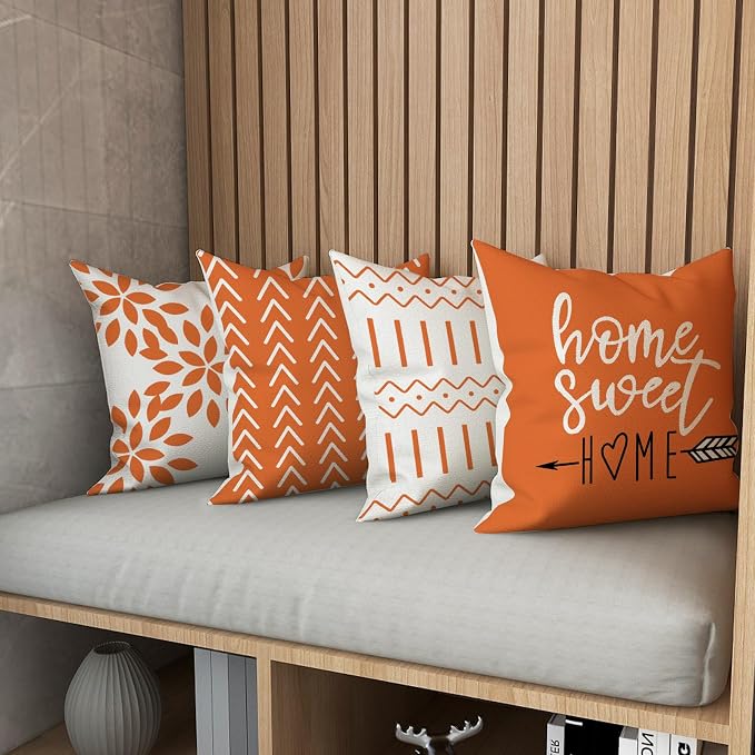 YCOLL Fall Pillow Covers 18x18 Set of 4, Modern Sofa Throw Pillow Cover - Image 6
