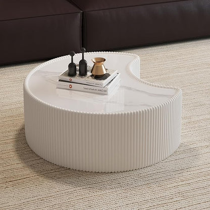 Modern Nesting Coffee Table Set of 2, Creative Moon Coffee and End Table Set - Image 3