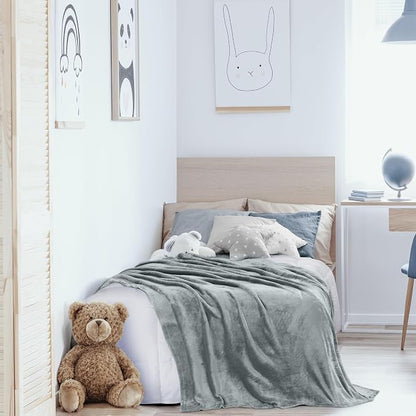 Utopia Bedding Soft Fleece Bed Blanket Twin Size Ash Grey | Microfiber Plush - Image 9