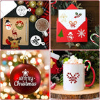 JULBEAR 36 Pieces Reusable Cookie Cake Stencils, Templates Mold Tools for Christmas Halloween Thanksgiving Cookies Baking Painting Dessert Coffee DIY Party Decoration