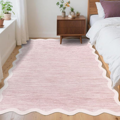 GarveeHome Scalloped Washable Area Rug 4x6 Entryway Rug Non Slip by GarveeHome