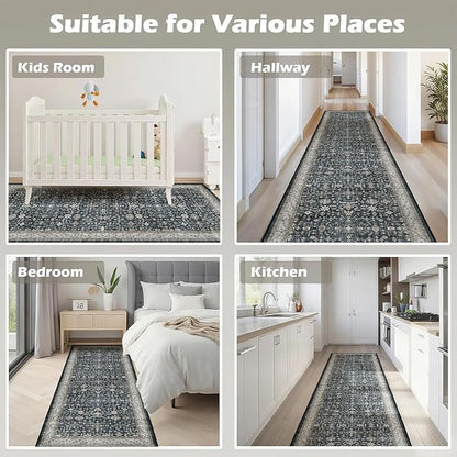 Hallway Runner Rug 2x8 for Bedroom Kitchen | Non Slip;Machine Washable; Ideal - Image 7