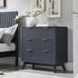 T4TREAM Fluted 3 Drawers Nightstand, Oversized Extra Large Modern Side Table by T4TREAMFurniture