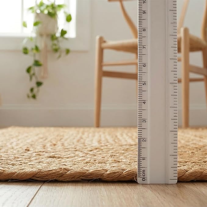 Hausattire Jute Braided Area Rug, 2x3 ft | 100% natural jute, hand woven - Image 2