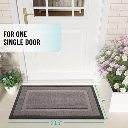 OLANLY Front Door Mat Outside 29.5x17, All-Season Heavy-Duty Rubber Doormat | - Image 2