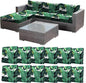 CALBODE 12 Pcs Stretch Outdoor Seat Cushion Covers, Monstera | Washable by CALBODE