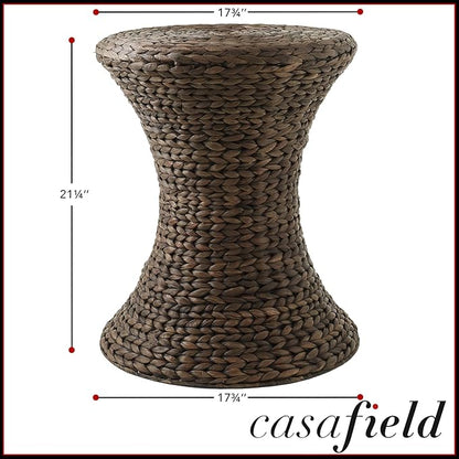 Casafield Hourglass Side Table, Espresso Dark Brown, Hyacinth Round End Table - Image 3