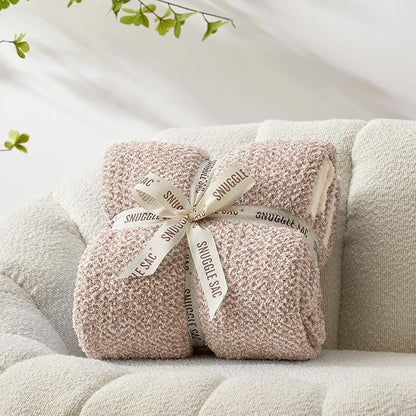 Snuggle Sac Taupe Blankets Twin Size, Reversible Super Soft Bed Blanket Warm - Image 6