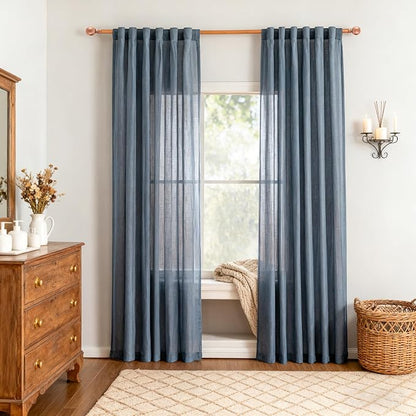 MYSKY HOME Curtains for Living Room 84 Inches Long Semi Sheer Light Filtering - Image 7