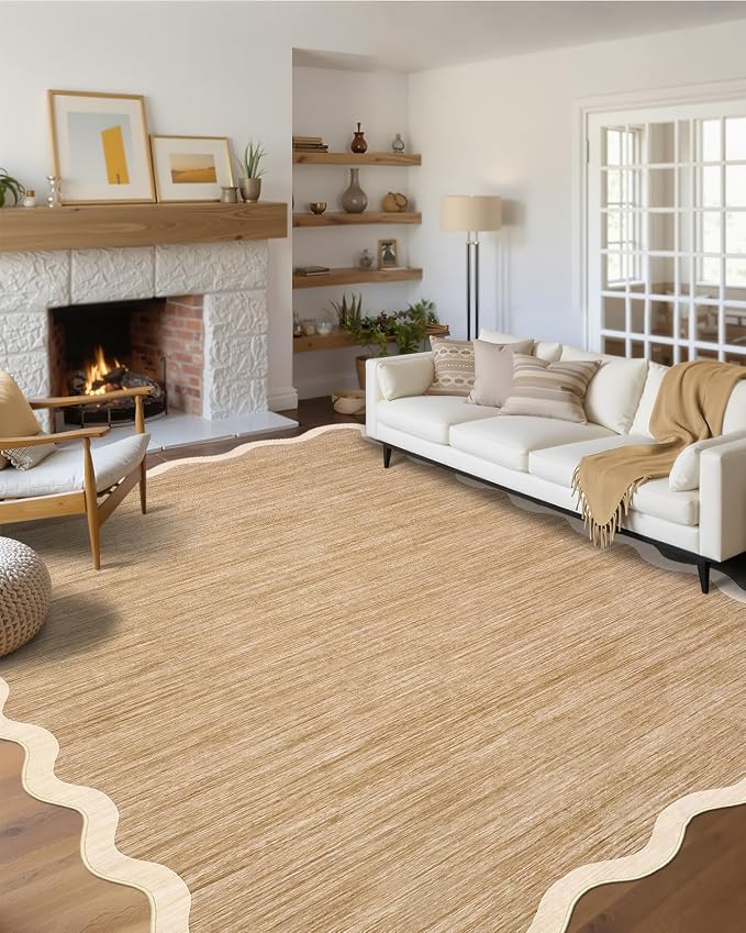 GarveeHome Scalloped Washable Rugs 10x13 Rug by GarveeHome