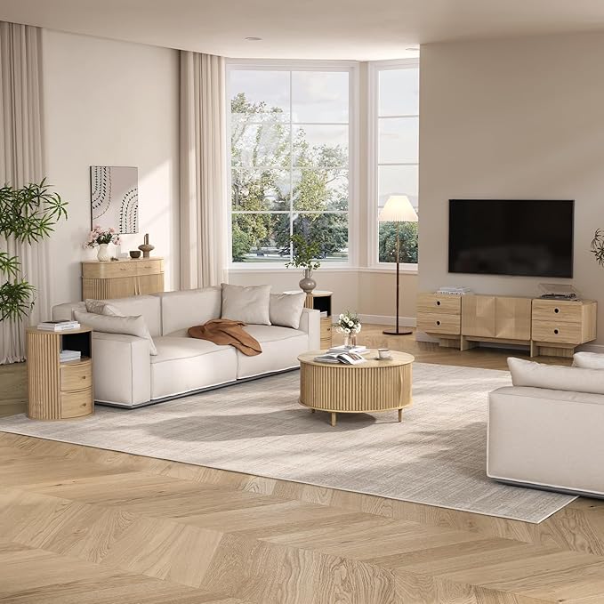 SULIVES Round Coffee Table - Image 6