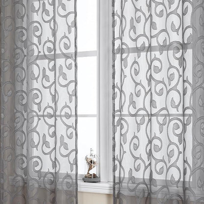 Furman Grey Sheer Curtains 54 Inch Length 2 Panels Set by OWENIE