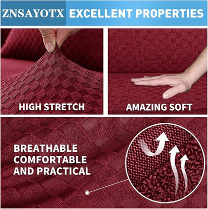 ZNSAYOTX Sectional Couch Covers, Stretch Jacquard Slipcovers - Image 5