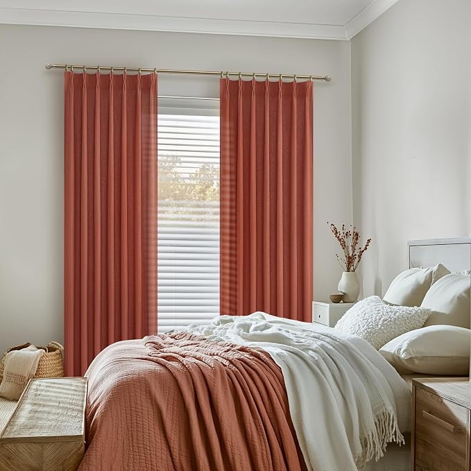 Burnt Orange Flax Linen Sheer Curtains 84 Inches Long - Image 6