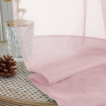 Chyhomenyc Blush Pink Sheer Curtains 96 Inches Long 2 Panels, Light Filtering - Image 7