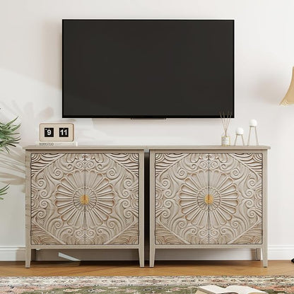 Sideboard Buffet Cabinet Set of 2 by YHAOWORKS