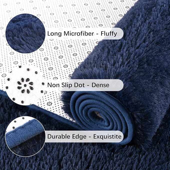 Chicrug Soft Runner Rugs for Bedroom Living Room Plush Fluffy Rug 2x7 | Shag - Image 6