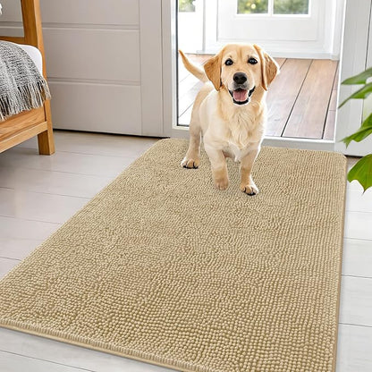 OLANLY Dog Door Mat for Muddy Paws 44x32, Super Absorbent Chenille Mud Mat | by OLANLY