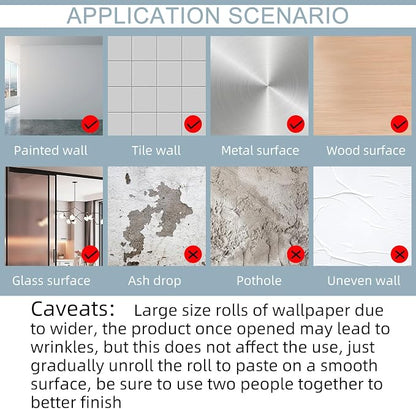practicalWs Marble Wallpaper Granite White and Gray Wall Paper Roll 35.4" x - Image 6