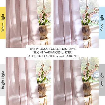 NICETOWN Linen Blush Pink Curtains - Image 7