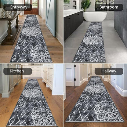 HEBE Hallway Runner Rug 2'8''x14', Washable Non Slip Kitchen Rug Runner | Soft - Image 6
