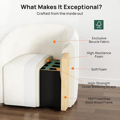Oversized Boucle Swivel Accent Chair - Image 5