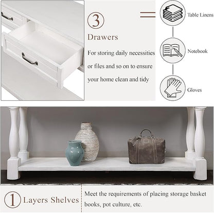 Knocbel Long Antique Entry Console Table - Image 12