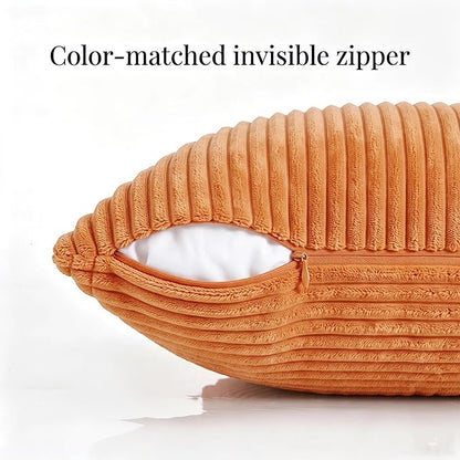 Fancy Homi 2 Packs Orange Euro Decorative Throw Pillow Covers 26x26 Inch - Image 3