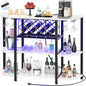 Unikito Bar Table Cabinet with Charging Station, Wine Rack Table with LED Light by Unikito