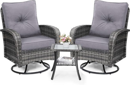 wildformers Luxury Outdoor Swivel Wicker Glider Patio Chairs by wildformers