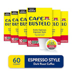 Café Bustelo Espresso Style Dark Roast Coffee, Keurig K-Cup pods, 10 Count Box (Pack of 6)