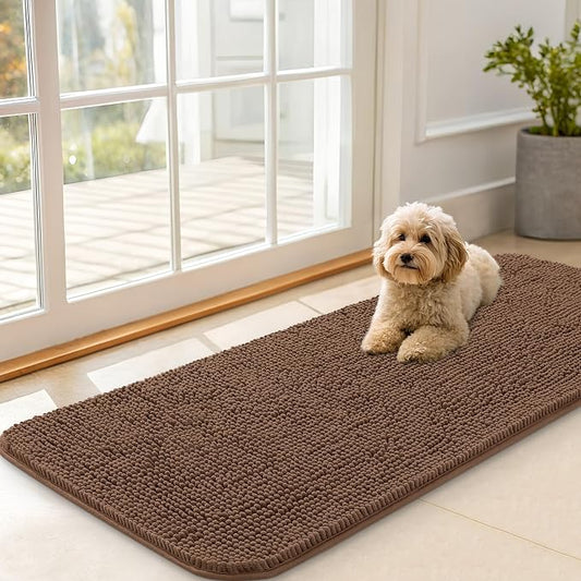 OLANLY Dog Door Mat for Muddy Paws 47x20, Super Absorbent Chenille Mud Mat | by OLANLY