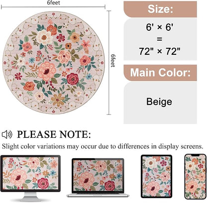 DUKINO 6ft Round Rug, Soft Washable Circle Rug - Image 2