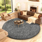 Ophanie Round Rug 7Ft Grey Circle Area Rugs, Large Fluffy Fuzzy Living Room by Ophanie