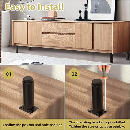 7"-12" Metal Adjustable Furniture Legs, Adjustable Height Replacement Legs - Image 5