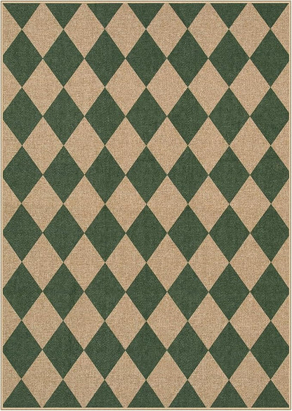 Lahome Checkered Easy Jute 5x7 Outdoor Rug, Washable Rugs - Image 9