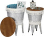 RUSTOWN Farmhouse Accent End Table, Rustic Antique Galvanized Side Coffee or by RUSTOWN
